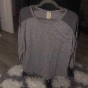 Faded glory 3/4sleeve gray top